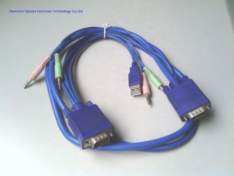 VGA+USB 3.5mm音频 四并KVM线