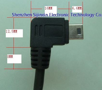 Angled Mini USB cable