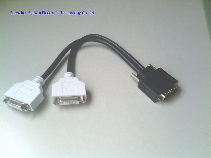 DMS59 to 2*DVI Y splitter cable-M/F