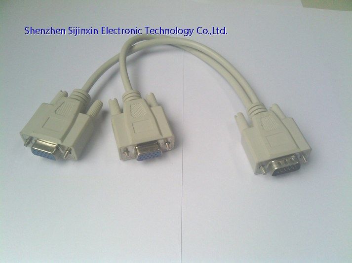 DB9 to 2*DB9 female Serial splitter cable